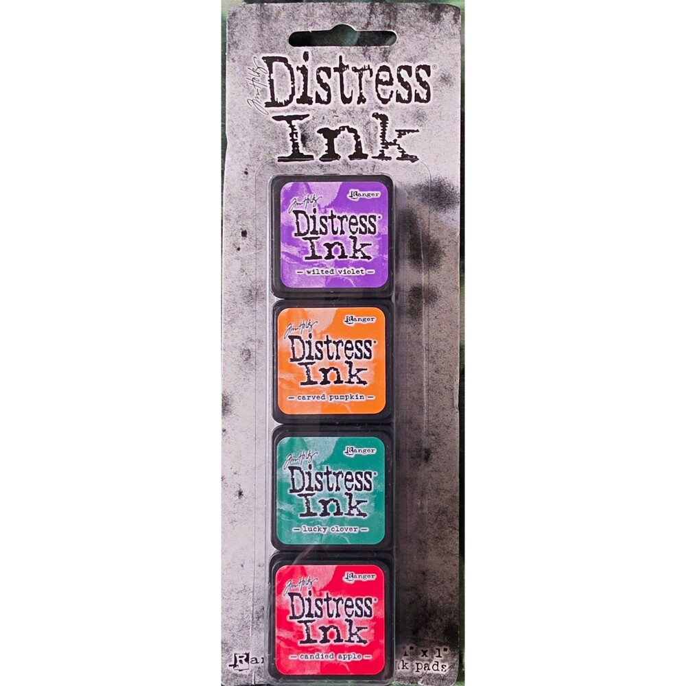 Tim Holtz Mini Distress Ink Pads Kit #15 - Purple Red Orange Halloween Ranger